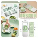 5 in1 Vegetable Cutter Stainless Steel Multifunctional Grater for Vegetables Slicers Shredders Peeler (Random Color)