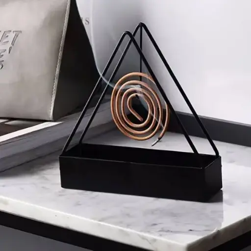 Triangle Mosquito Coil Holder, Spiral Mosquito Coil Stand Metal Body Insect Repellent Rack (random Color)