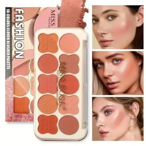 Miss Rose 10 Fashion Colors Blush on Palette