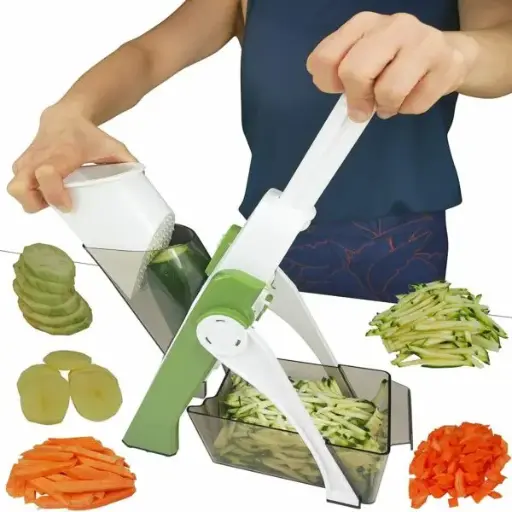 4 In 1 Vegetable Cutter Chopper Adjustable Multi-Function Drum Cutter Vertical Vegetable Cutter Kitchen Shredder Grater Artifact (random Color)
